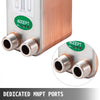 VEVOR Heat Exchanger 3\"x7.5\" 40 Plates Brazed Plate Heat Exchanger 316L 3/4\" MPT Heat Exchanger B3-12A Beer Wort Chiller for Hydronic Heating