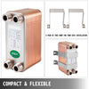 VEVOR Heat Exchanger 3\"x7.5\" 40 Plates Brazed Plate Heat Exchanger 316L 3/4\" MPT Heat Exchanger B3-12A Beer Wort Chiller for Hydronic Heating