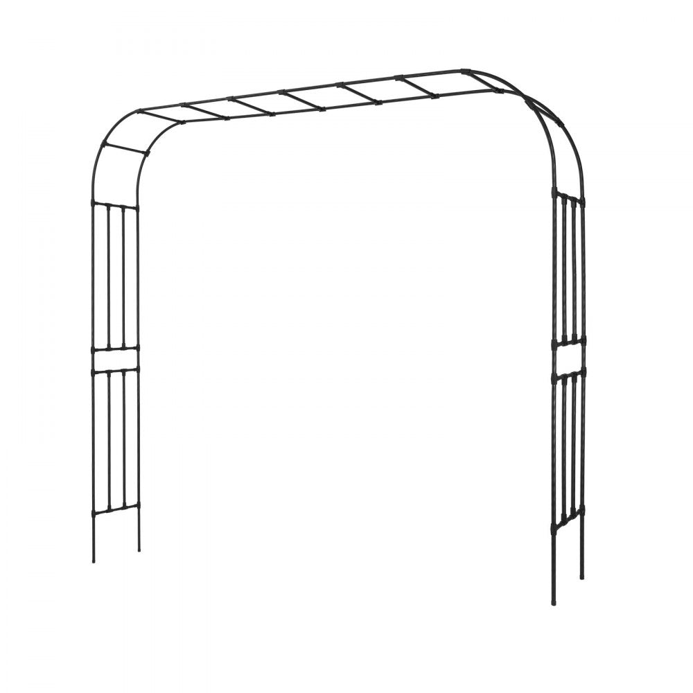 VEVOR Garden Arbor, 94.5 (H) x 126 (W) x 15.8 (D) in Metal Archway, Sturdy Outdoor Trellis Arch with Stakes, Easy to Assemble, Pergola Arbor for Plant Climbing Yard Lawn Wedding Party Decoration