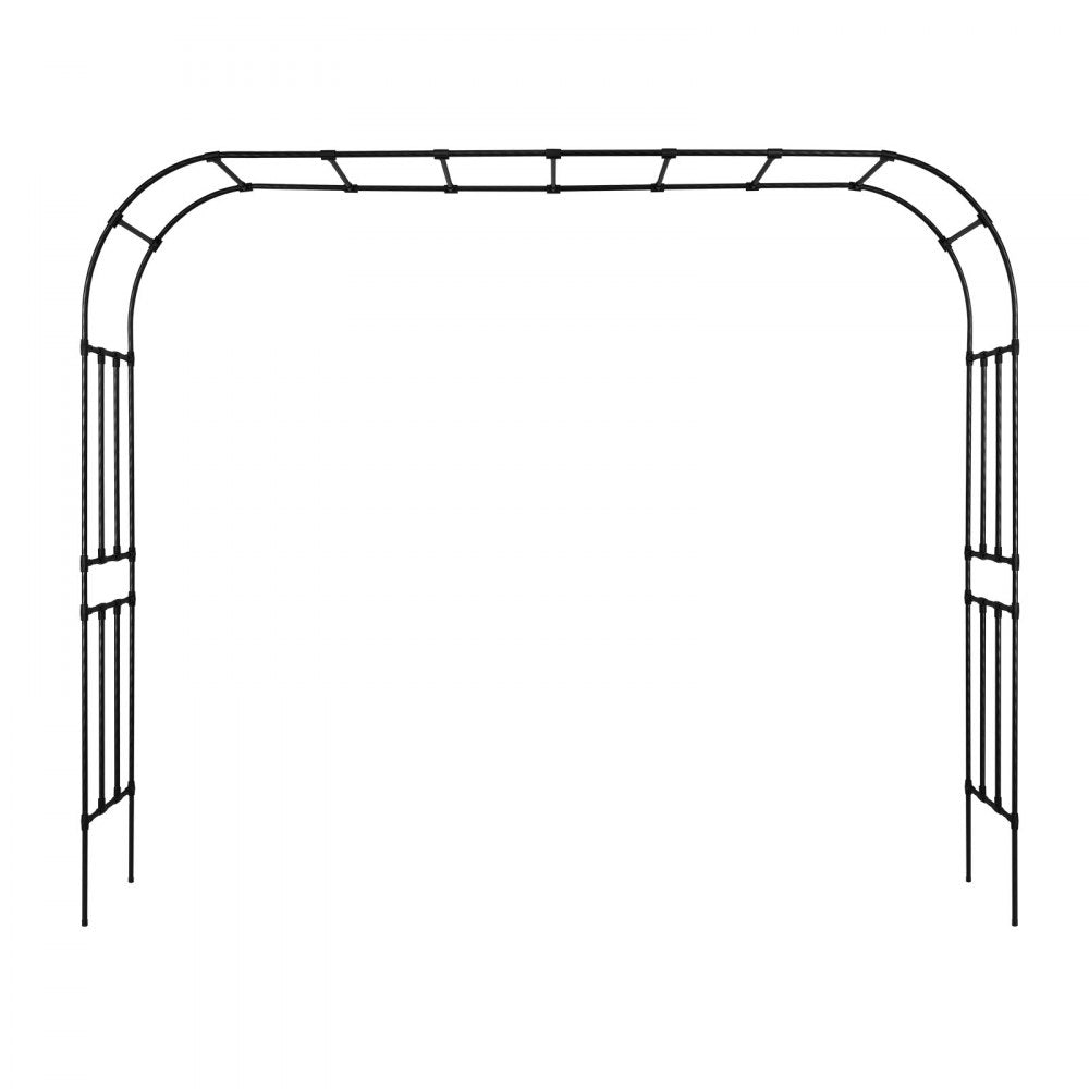 VEVOR Garden Arbor, 94.5 (H) x 126 (W) x 15.8 (D) in Metal Archway, Sturdy Outdoor Trellis Arch with Stakes, Easy to Assemble, Pergola Arbor for Plant Climbing Yard Lawn Wedding Party Decoration