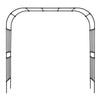 VEVOR Garden Arbor, 94.5 (H) x 98.5 (W) x 15.8 (D) in Metal Archway, Sturdy Outdoor Trellis Arch with Stakes, Easy to Assemble, Pergola Arbor for Plant Climbing Yard Lawn Wedding Party Decoration