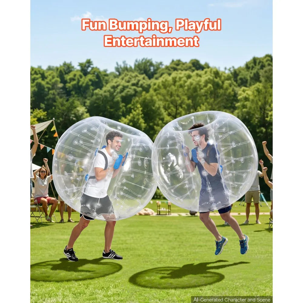 VEVOR 2-Pack Inflatable Bumper Balls 5FT Human Bubble for Adult Transparent, for Backyard, Camping, Picnic, Park, Lawn, and Outdoor Team Gameplay, Thickened PVC Material, Sumo Hamster Ball with Handle