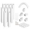 VEVOR Mini Split Line Set Cover 3-inch W 17.7Ft L, PVC Decorative Pipe Line Cover For Air Conditioner with 10 Straight Ducts & Full Components Easy to Install, Paintable for Heat Pumps, White