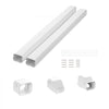 VEVOR Mini Split Line Set Cover 3-inch W 7.4Ft L, PVC Decorative Pipe Line Cover For Air Conditioner with 2 Straight Ducts & Full Components Easy to Install, Paintable for Heat Pumps, White