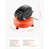 VEVOR 3 Gallon Air Compressor, 1/3HP 0.54CFM @ 90PSI Portable Pancake Air Compressor & 100PSI Max Working Pressure, Oil-Free Compressor Tank for Tire Inflation, Spray Painting, Woodwork Nailing, 120V
