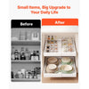 VEVOR Pull Out Cabinet Organizer, 2 Pack Expandable Width (12.2"-18.9"), 20.47" Deep Pull Out Drawers for Cabinets, Sliding Drawer for Kitchen Pantry Cabinet Organizer with Nano Adhesive Strips, White