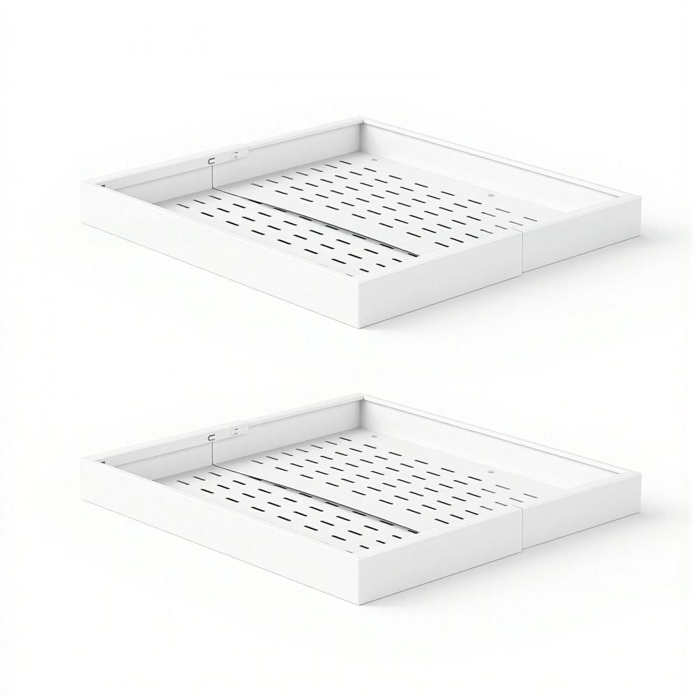 VEVOR Pull Out Cabinet Organizer, 4 Pack Expandable Width (12.2"-18.9"), 20.47" Deep Pull Out Drawers for Cabinets, Sliding Drawer for Kitchen Pantry Cabinet Organizer with Nano Adhesive Strips, White