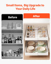 VEVOR Pull Out Cabinet Organizer, 4 Pack Expandable Width (12.2"-18.9"), 20.47" Deep Pull Out Drawers for Cabinets, Sliding Drawer for Kitchen Pantry Cabinet Organizer with Nano Adhesive Strips, White