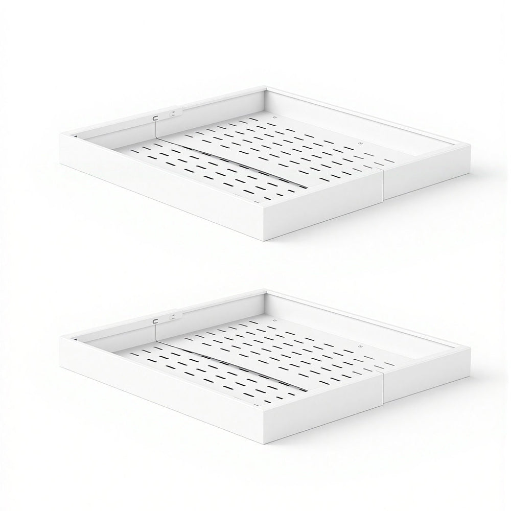 VEVOR Pull Out Cabinet Organizer, 4 Pack Expandable Width (12.2"-18.9"), 20.47" Deep Pull Out Drawers for Cabinets, Sliding Drawer for Kitchen Pantry Cabinet Organizer with Nano Adhesive Strips, White