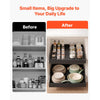 VEVOR Pull Out Cabinet Organizer, 4 Pack Expandable Width (12.2"-18.9"), 20.47" Deep Pull Out Drawers for Cabinets, Sliding Drawer for Kitchen Pantry Cabinet Organizer with Nano Adhesive Strips, Black