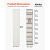 VEVOR 8 Tiers Narrow Bookshelf, 71 in Wooden Tall Open Bookcase with  Height-Adjustable Shelf, Freestanding Display Storage Floor Bookcase Bookshelf for Library, Bedroom, Living Room, Office, White