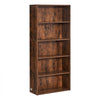 VEVOR 5 Tiers Narrow Bookshelf, 53 in Wooden Open Bookcase with Height-Adjustable Shelf, Freestanding Tall Display Storage Floor Bookcase Bookshelf for Library, Bedroom, Living Room, Office, Brown