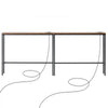 VEVOR Narrow Console Table, 2 Pack Behind Couch Table with Power Outlets, 1-Tier Long Entryway Table, Narrow Sofa Table with Metal Frame and Charge Station, for Entryway, Hallway, Living Room