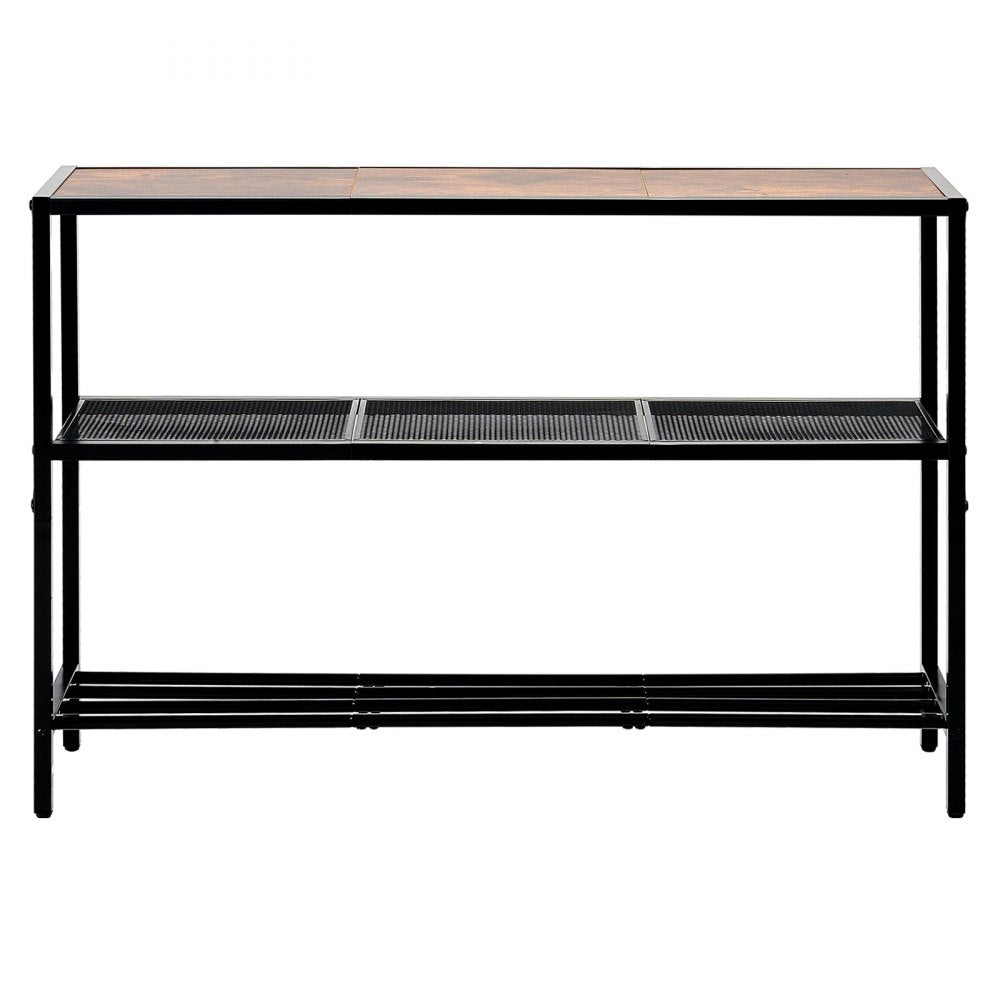 VEVOR Narrow Console Sofa Table, 41.7 inches Behind Couch Table, 3-Tier Long Entryway Table and Skinny Hallway Table, Narrow Sofa Table with Metal Frame, for Entryway, Hallway, Living Room & Bedroom