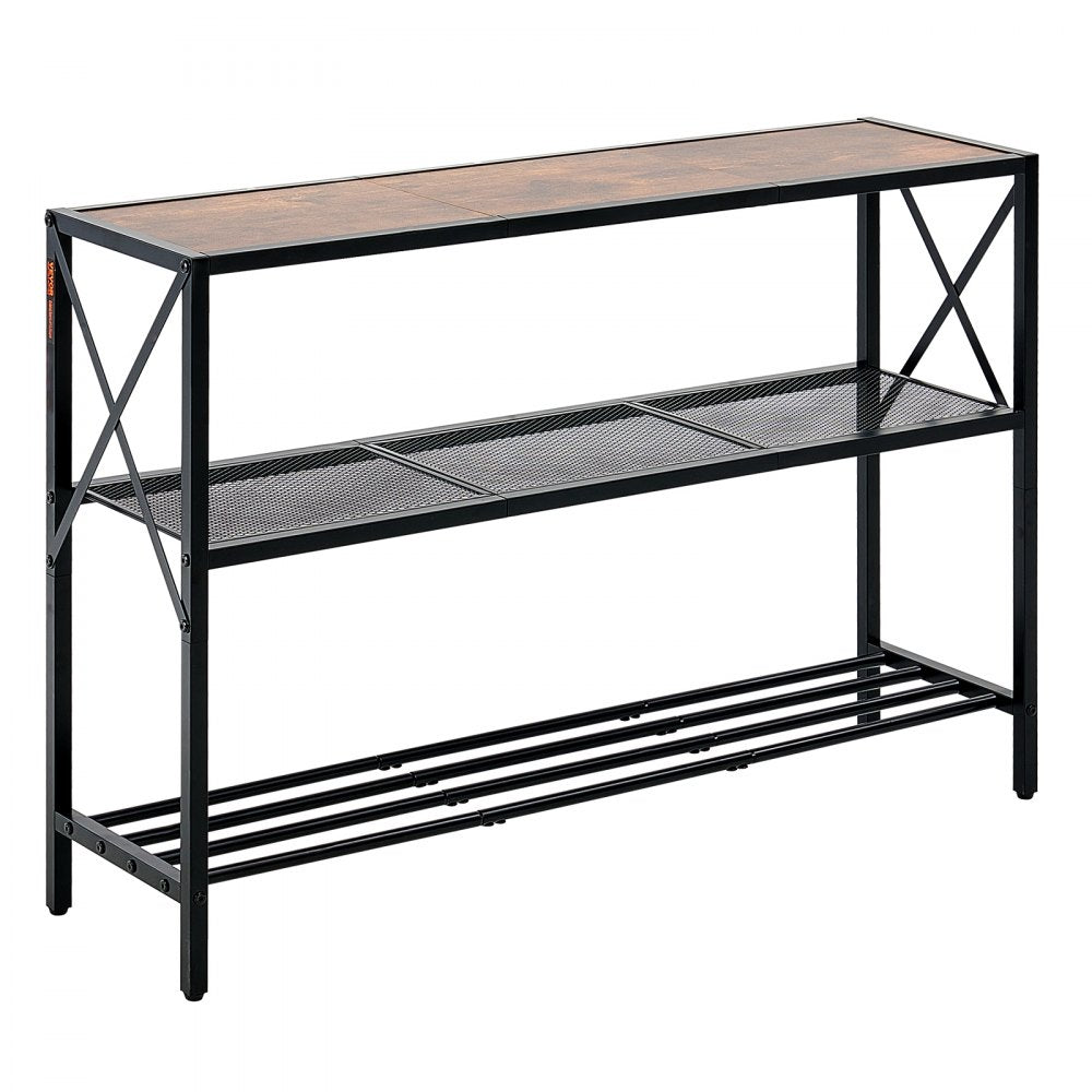 VEVOR Narrow Console Sofa Table, 41.7 inches Behind Couch Table, 3-Tier Long Entryway Table and Skinny Hallway Table, Narrow Sofa Table with Metal Frame, for Entryway, Hallway, Living Room & Bedroom