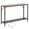 VEVOR Narrow Console Table, 41.7" Behind Couch Table with Power Outlets, 2-Tier Long Entryway Table, Sofa Table with Metal Frame and Charge Station, for Entryway, Hallway, Living Room