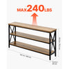 VEVOR Narrow Console Sofa Table, 55.1 inches Behind Couch Table, 3-Tier Long Entryway Table and Skinny Hallway Table, Narrow Sofa Table with Metal Frame, for Entryway, Hallway, Living Room & Bedroom
