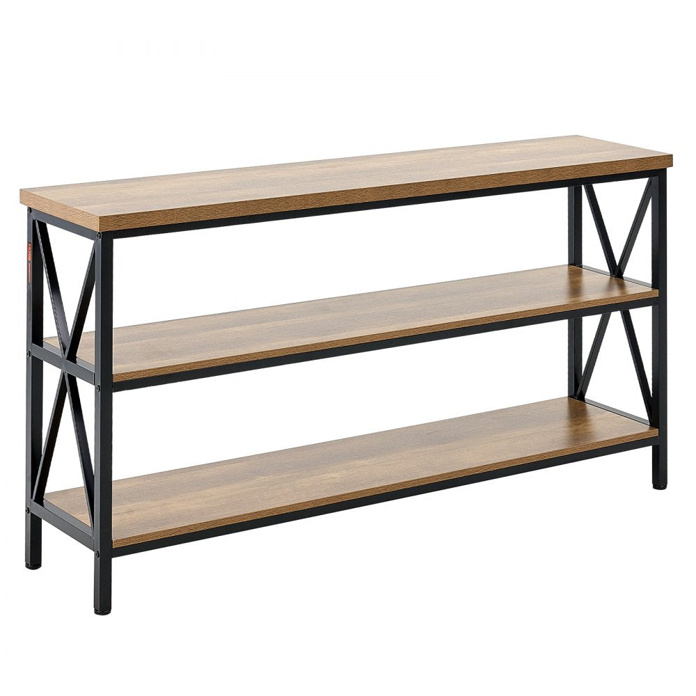 VEVOR Narrow Console Sofa Table, 55.1 inches Behind Couch Table, 3-Tier Long Entryway Table and Skinny Hallway Table, Narrow Sofa Table with Metal Frame, for Entryway, Hallway, Living Room & Bedroom