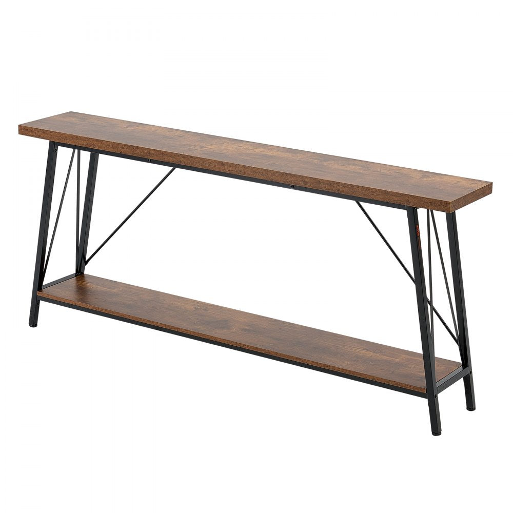 VEVOR Narrow Console Sofa Table, 70.9 inches Behind Couch Table, 2-Tier Long Entryway Table and Skinny Hallway Table, Narrow Sofa Table with Metal Frame, for Entryway, Hallway, Living Room & Bedroom