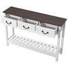 VEVOR 47 in Console Table, Farmhouse Desk Behind the Couch with Drawers and Bottom Storage Shelf, Wooden Rectangle Entrance Narrow Sofa Table for Hallway, Bedroom, Living Room, Foyer, Brown + White