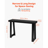 VEVOR 46 in Console Table, Modern Desk Behind the Couch, Wooden Rectangle Entrance Desk, Narrow Long Sofa Table Accent Stand for Hallway, Bedroom, Living Room, Foyer, Easy Assembly, Black