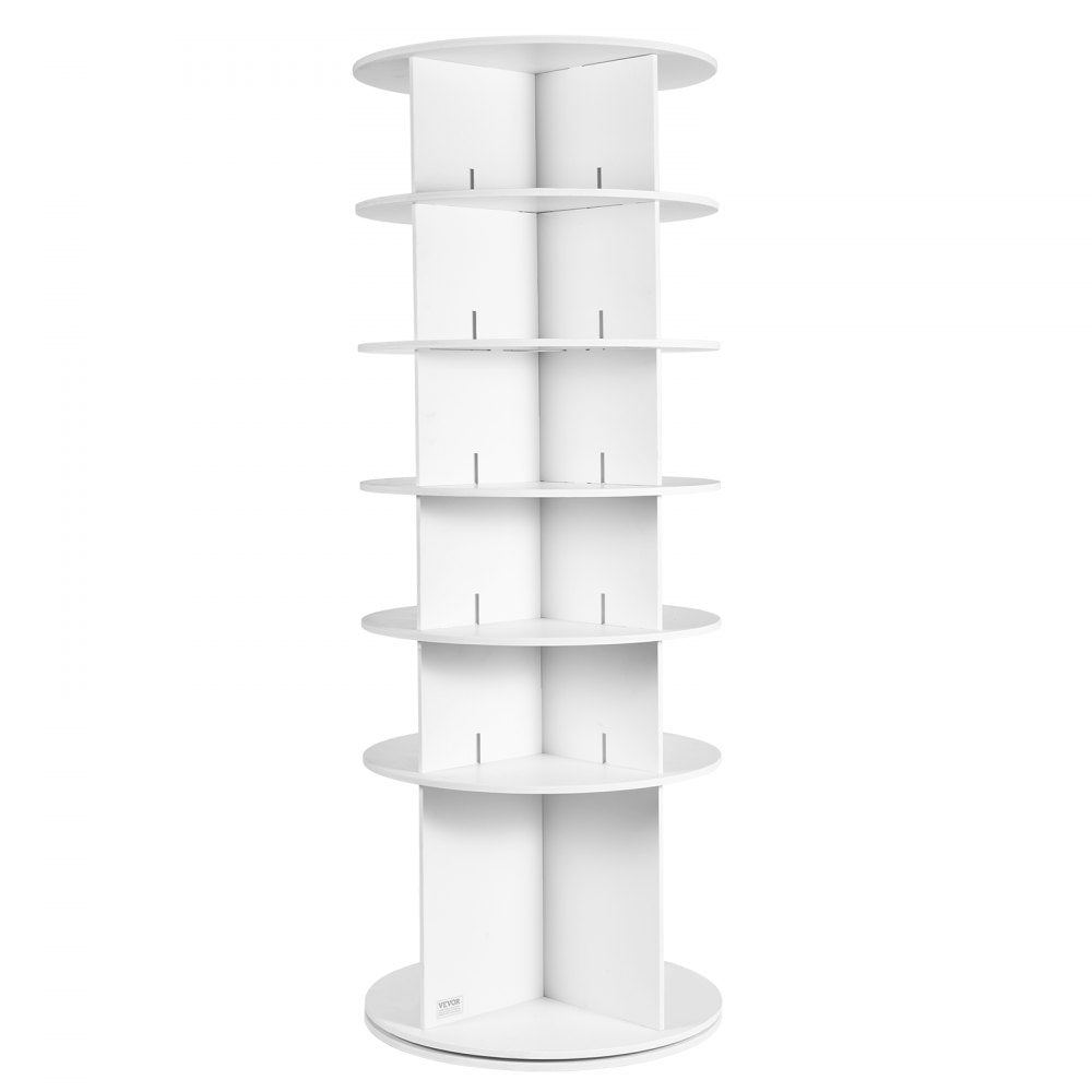 VEVOR 6 Tiers Rotating Shoe Rack Tower, 360°Spinning Shoe Display, Revolving Shoe Rack Storage Round Carousel, Lazy Susan Shoe Rack Organizer, Ideal for Bedroom, Living Room, Entryway, White