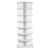 VEVOR 7 Tiers Rotating Shoe Rack Tower, 360°Spinning Shoe Display, Revolving Shoe Rack Storage Round Carousel, Lazy Susan Shoe Rack Organizer with Base for Bedroom, Living Room, Entryway, White