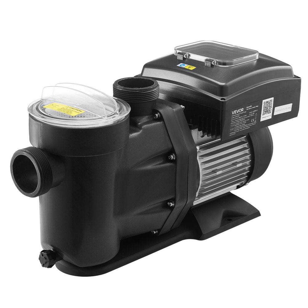 VEVOR Variable Speed Pool Pump, 3 HP, AC 220-240V, 190 GPM, In/Above Swimming Pool Pump with Filter Basket, Powerful Self Priming, Programmable Timer, for Inground and Above Ground Swimming Pool