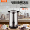 VEVOR Commercial Coffee Urn, 65 Cups Stainless Steel Large Coffee Dispenser, 1500W 110V Electric Coffee Maker Urn For Quick Brewing, Hot Water Urn with Detachable Power Cord for Easy Cleaning, Silver