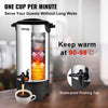 VEVOR Commercial Coffee Urn, 50 Cups Stainless Steel Large Coffee Dispenser, 1000W 110V Electric Coffee Maker Urn For Quick Brewing, Hot Water Urn with Detachable Power Cord for Easy Cleaning, Silver