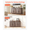 VEVOR Coffee Bar Cabinet, Farmhouse Coffee Bar Table with Drawer, Buffet Stand Cabinet with 2 Barn Doors, Sideboard Buffet Station for Living Room, Entryway, Kitchen, 29.5 x 14.7 x 31.5 in, Grey