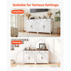 VEVOR Coffee Bar Cabinet, Farmhouse Coffee Bar Table with Drawer, Buffet Stand Cabinet with 2 Barn Door, Sideboard Buffet Station for Living Room, Entryway, Kitchen, 29.5 x 14.7 x 31.5 in, White