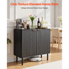 VEVOR Coffee Bar Cabinet, Mid Century Fluted Coffee Bar Table with 2-Tier Storage, Buffet Stand Cabinet with Barn Door, Sideboard Buffet Station for Living Room, Entryway, 31.5 x 14.7 x 31.5 in, Black