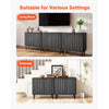 VEVOR Coffee Bar Cabinet, Mid Century Fluted Coffee Bar Table with 2-Tier Storage, Buffet Stand Cabinet with Barn Door, Sideboard Buffet Station for Living Room, Entryway, 31.5 x 14.7 x 31.5 in, Black