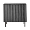 VEVOR Coffee Bar Cabinet, Mid Century Fluted Coffee Bar Table with 2-Tier Storage, Buffet Stand Cabinet with Barn Door, Sideboard Buffet Station for Living Room, Entryway, 31.5 x 14.7 x 31.5 in, Black