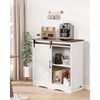 VEVOR Coffee Bar Cabinet, 31.5 x 13.8 x 31.5 in Farmhouse Coffee Bar Cabinet with 3-Tier Storage, Coffee Bar Table with Barn Door, Farmhouse Sideboard Buffet Cabinet for Living Room, Entryway
