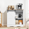 VEVOR Coffee Bar Cabinet, 31.5 x 13.8 x 31.5 in Farmhouse Coffee Bar Cabinet with 3-Tier Storage, Coffee Bar Table with Barn Door, Farmhouse Sideboard Buffet Cabinet for Living Room, Entryway