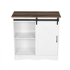 VEVOR Coffee Bar Cabinet, 31.5 x 13.8 x 31.5 in Farmhouse Coffee Bar Cabinet with 3-Tier Storage, Coffee Bar Table with Barn Door, Farmhouse Sideboard Buffet Cabinet for Living Room, Entryway
