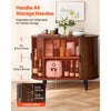 VEVOR Coffee Bar Cabinet, Mid Century Fluted Coffee Bar Table, Buffet Stand Cabinet with 2 Sliding Doors, Sideboard Buffet Station for Living Room, Entryway, Kitchen, 39.3 x 15.7 x 29.5 in, Walnut