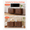 VEVOR Coffee Bar Cabinet, Mid Century Fluted Coffee Bar Table, Buffet Stand Cabinet with 2 Sliding Doors, Sideboard Buffet Station for Living Room, Entryway, Kitchen, 39.3 x 15.7 x 29.5 in, Walnut