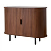 VEVOR Coffee Bar Cabinet, Mid Century Fluted Coffee Bar Table, Buffet Stand Cabinet with 2 Sliding Doors, Sideboard Buffet Station for Living Room, Entryway, Kitchen, 39.3 x 15.7 x 29.5 in, Walnut