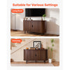 VEVOR Coffee Bar Cabinet, Mid Century Fluted Coffee Bar Table, Buffet Stand Cabinet with 2 Sliding Doors, Sideboard Buffet Station for Living Room, Entryway, Kitchen, 55.1 x 15.7 x 29.5 in, Walnut