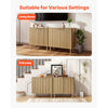 VEVOR Coffee Bar Cabinet, Mid Century Fluted Coffee Bar Table with 2-Tier Storage, Buffet Stand Cabinet with 4 Barn Doors, Sideboard Buffet Station for Living Room, Entryway, 31.5x14.7x31.5 in(Single)
