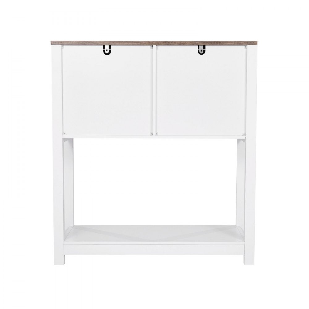 VEVOR Coffee Bar Cabinet, 31.5 x 13.8 x 34.6 in Farmhouse Coffee Bar Cabinet with 3-Tier Storage, Coffee Bar Table with Magnet Doors, Farmhouse Sideboard Buffet Cabinet for Living Room, Entryway
