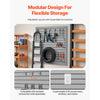 VEVOR Slat Wall Paneling, 4 x 4 ft, PVC Garage Slatwall with Modular Design, Grey Slat Wall Easy-to-Install Adjustable Slatwall Panel with Coupling Structure & DIY Cutting, Fits for Storage & Display
