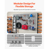 VEVOR Slat Wall Paneling, 8 x 4 ft, PVC Garage Slatwall with Accessories, Grey Slat Wall Easy-to-Install Adjustable Slatwall Panel with Coupling Structure & DIY Cutting, Fits for Storage & Display