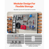 VEVOR Slat Wall Paneling, 8 x 4 ft, PVC Garage Slatwall with Modular Design, Grey Slat Wall Easy-to-Install Adjustable Slatwall Panel with Coupling Structure & DIY Cutting, Fits for Storage & Display