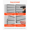 VEVOR Slat Wall Paneling, 8 x 4 ft, PVC Garage Slatwall with Modular Design, Grey Slat Wall Easy-to-Install Adjustable Slatwall Panel with Coupling Structure & DIY Cutting, Fits for Storage & Display