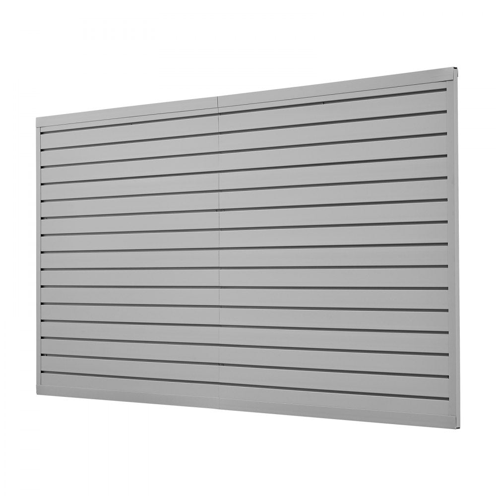 VEVOR Slat Wall Paneling, 8 x 4 ft, PVC Garage Slatwall with Modular Design, Grey Slat Wall Easy-to-Install Adjustable Slatwall Panel with Coupling Structure & DIY Cutting, Fits for Storage & Display