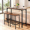 VEVOR Bar Table, 3PCS 47″ Bars Tables Set, Bar Tables and Chair Set with Rounded Edge Design, Rectangular Pub Table with Two Stools for Office Desk, Breakfast Corner, Mini Bars, Rustic Brown, Black